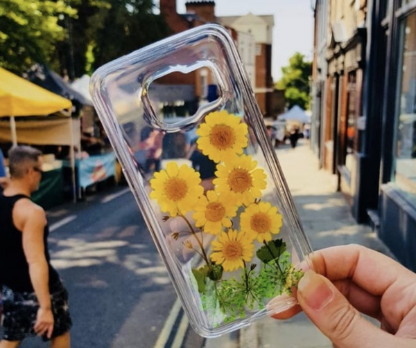 Real Pressed Yellow Daisies Phone Case, Sunflowers, Samsung Galaxy S10 S9 S8 S7, iPhone case, iPhone SE 5 6 6s 7 8 plus x xr xs 11 12 13 pro max case