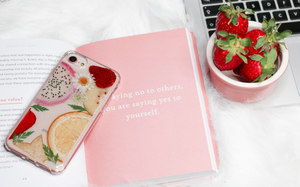 Real Dragon Fruit Kiwi Strawberry Phone Case, Real pressed Daisy Flower, iphone case, iphone 6 6s 7 8 plus x xr xs 11 12 13 pro max case
