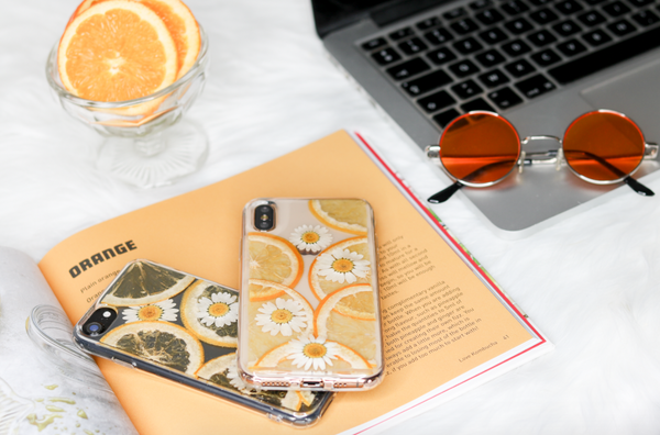 Real Pressed Oranges & Daisies Phone Case, Real dried fruits Case , iphone case, iphone 6 6s 7 8 plus x xr xs 11 12 13 pro max case