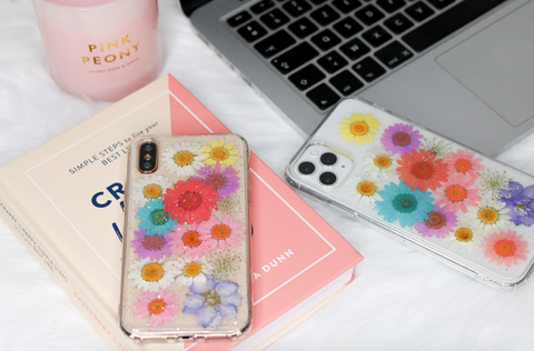 Real Pressed Rainbow Glitter Flower, iPhone Case,Samsung Galaxy S10 S9 S8 S7, iphone case, iphone SE 5 6 6s 7 8 plus x xr xs 11 12 13 pro max case