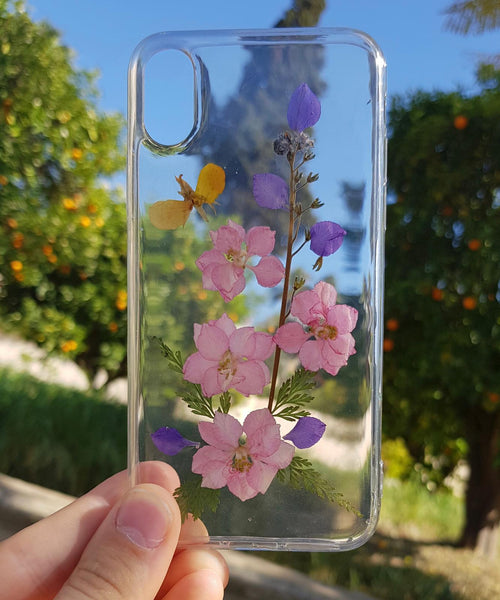 Real Pressed Pink flowers Phone Case, Dried Flowers Case, Samsung Galaxy S10 S9 S8 S7 case, iphone SE 5 6 6s 7 8 plus x xr xs 11 12 13 pro max case